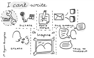 I can't write - hand drawn image